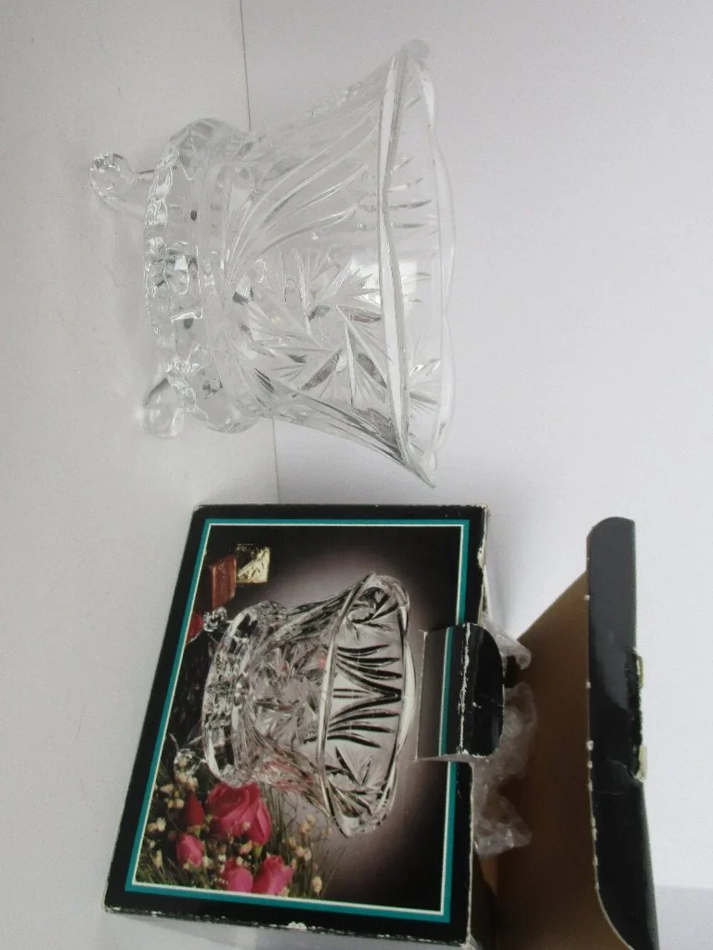 footed cut lead crystal bowl
